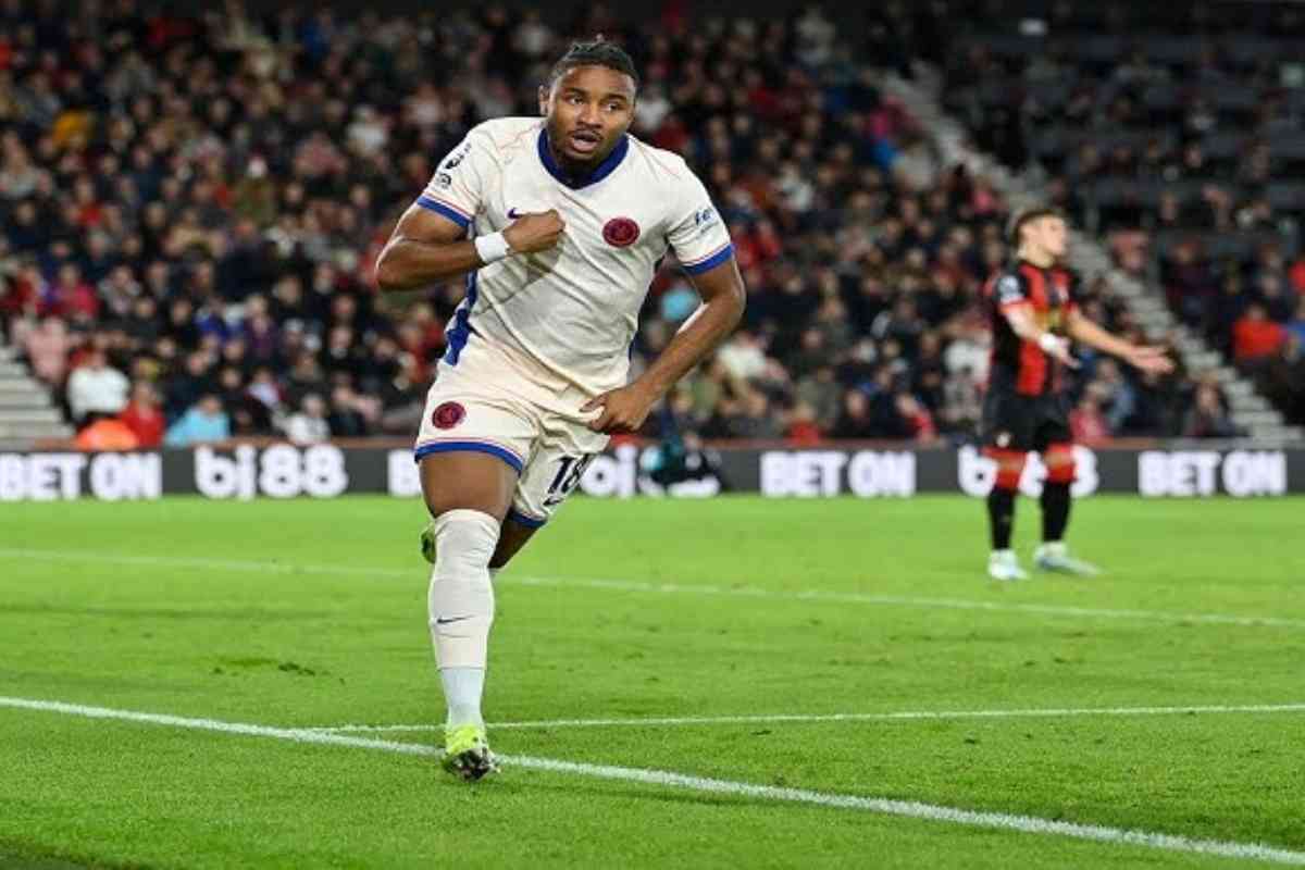 Nkunku esulta dopo un gol